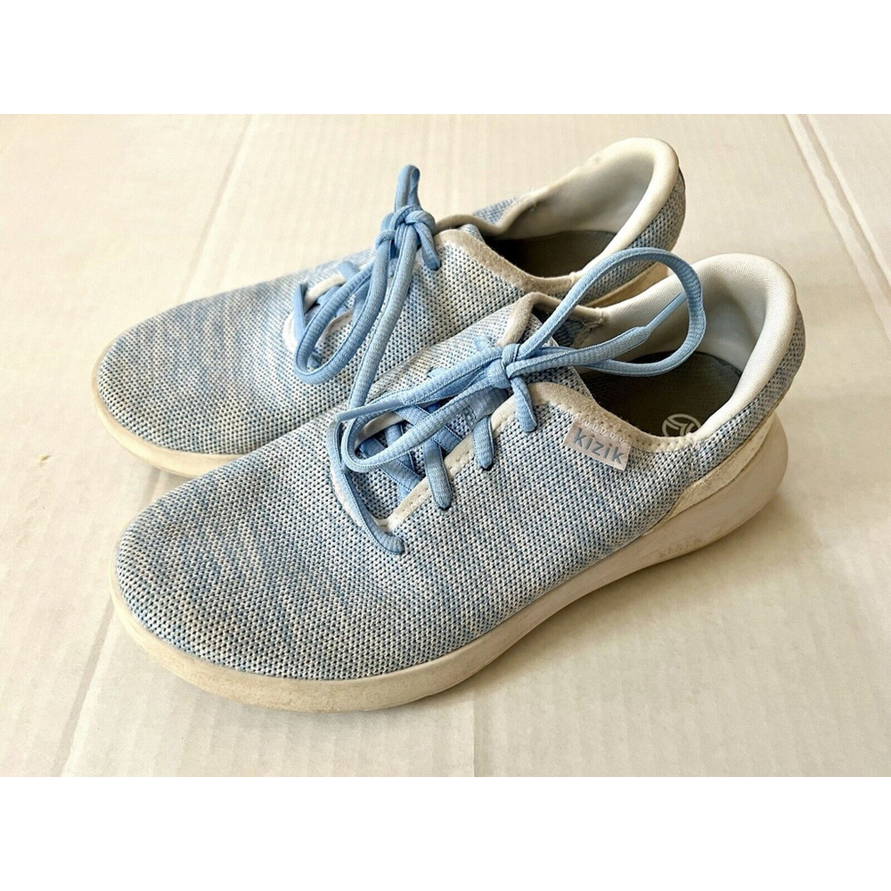 Kizik Madrid Eco Knit Slip On Sneaker Women Size 6 Light Sky Blue Comfort